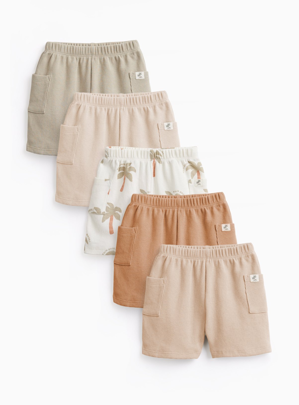 Palm Tree Print Shorts 5 Pack Up to 3 mths - Image 1 thumbnail
